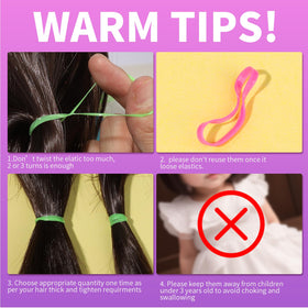 Teenitor Elastic Ties Hair Bands showing texture and flexibility