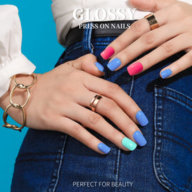 Teenitor glossy fake nails in a range of shades