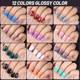 Teenitor glossy press on nails displayed in a neat arrangement