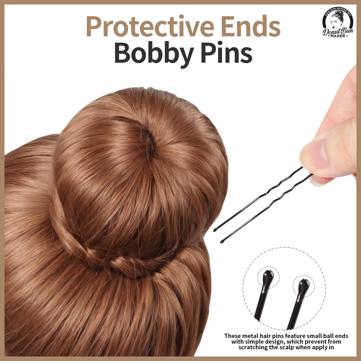 Teenitor Hair Bun Maker Kit accessories including elastic bands and bobby pins