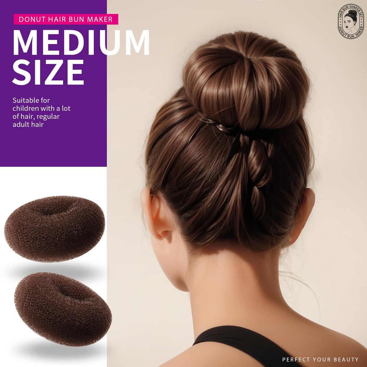 Teenitor hair bun maker set accessories including elastic bands