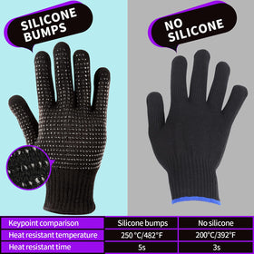 Teenitor Heat Resistant Gloves on a table with hair styling tools