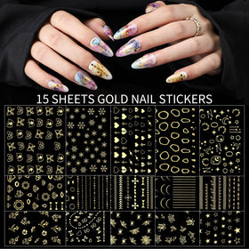 Teenitor nail charms set displayed with various nail art options