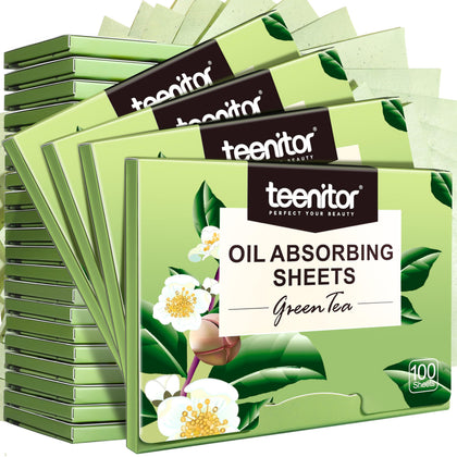 Teenitor Oil Blotting Sheets packaging with green tea essence