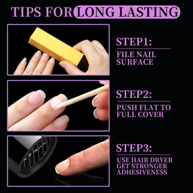 Teenitor Press on Nail Adhesive Tabs with clear and yellow options