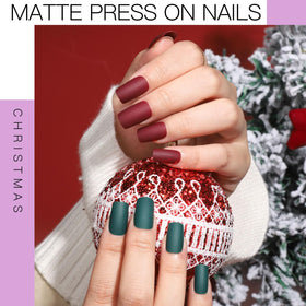 Teenitor Press on Nails French tip design in nude and pink