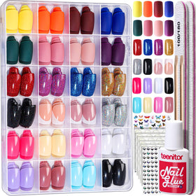Teenitor Press on Nails Medium Square kit with assorted finishes