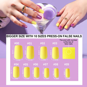 Teenitor Press on Nails medium square tips in various colours