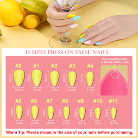 Teenitor press on nails showing jelly adhesive tabs and accessories