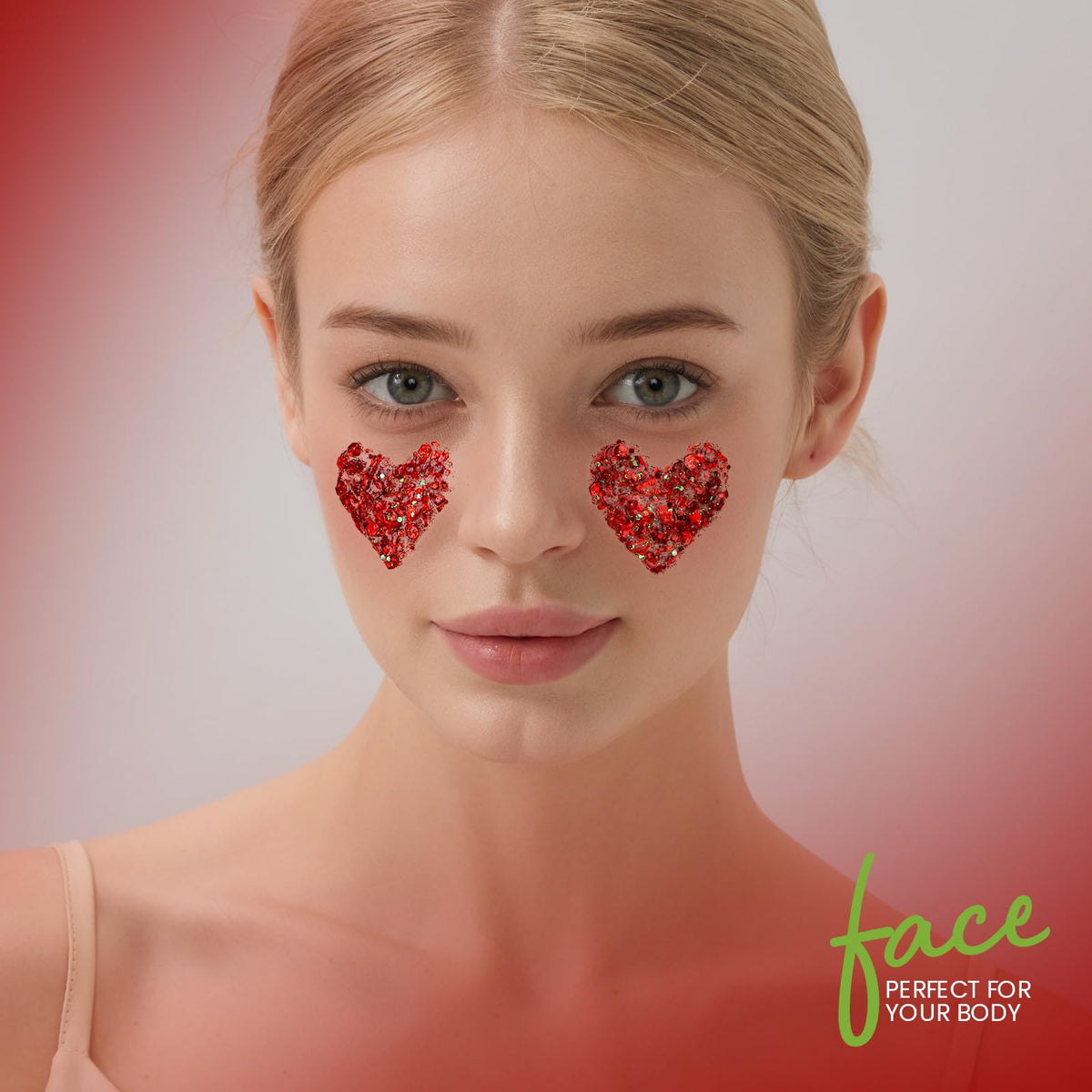 Teenitor red body glitter gel in travel-friendly packaging