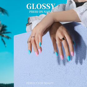 Teenitor Short Oval Press On Nails in glossy and matte finishes