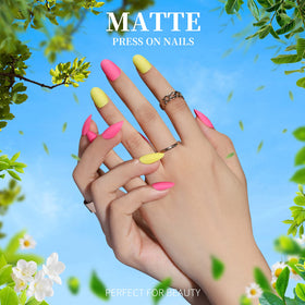 Teenitor Short Oval Press On Nails showing size options