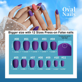 Teenitor Short Oval Press On Nails with decorative rhinestones