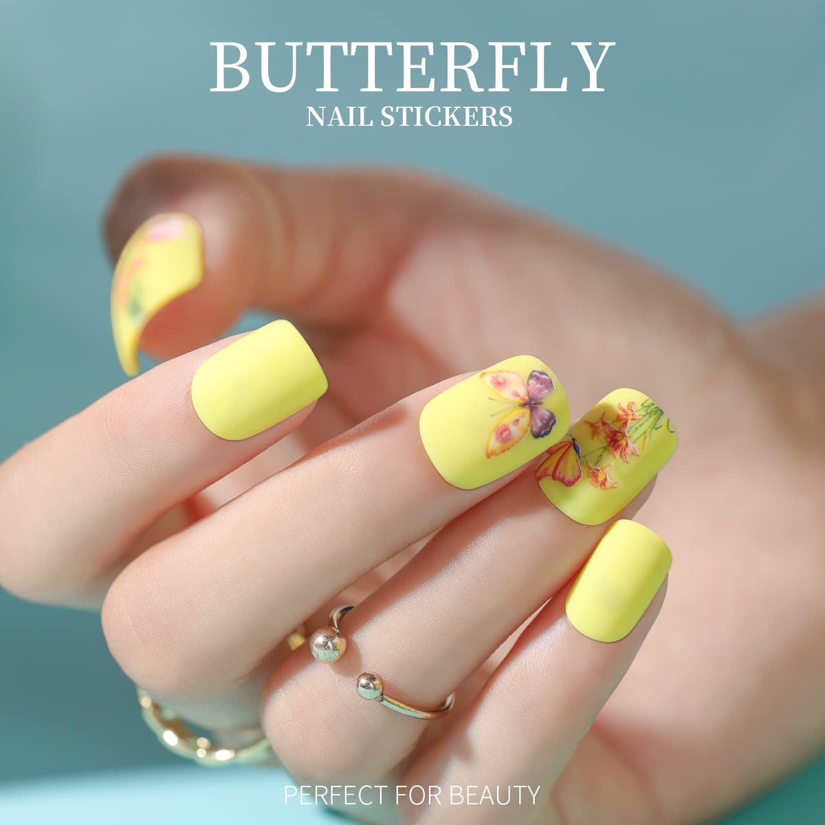 Teenitor Short Press On Nails matte finish close-up