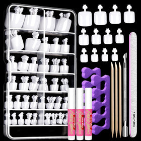 Teenitor White Press on Toenails Kit front view with packaging