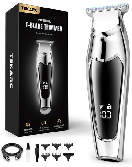 TEKARC Hair & Beard Trimmer front view with T-blade design