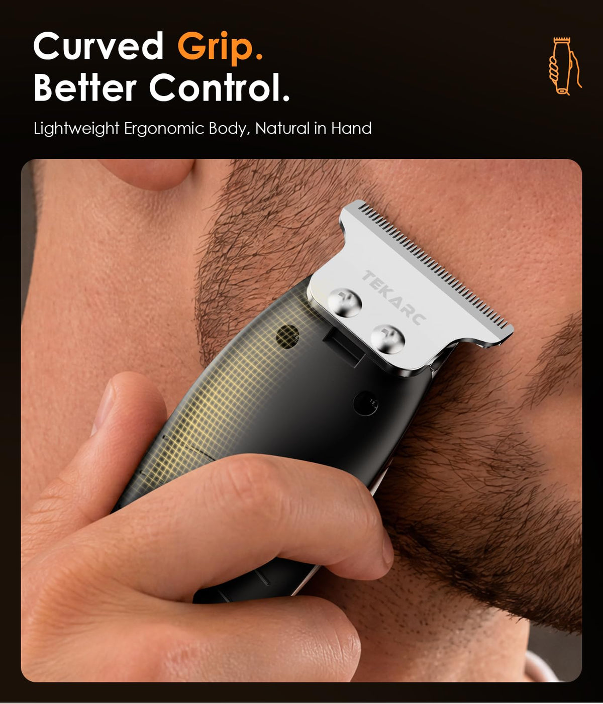 TEKARC Hair & Beard Trimmer with cleaning brush and blade oil