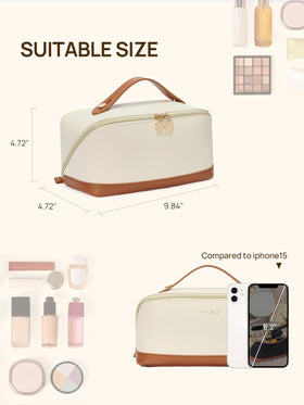 Telena Makeup Bag wide-opening design for easy access
