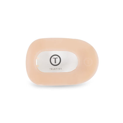 Teleties Medium Flat Round Clip in Almond Beige front view