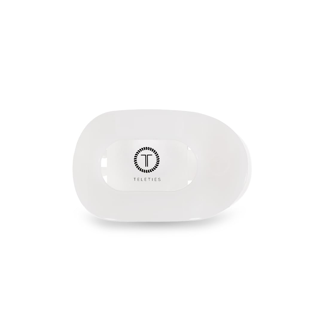 Teleties Medium Flat Round Clip in Coconut White front view