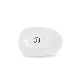 Teleties Medium Flat Round Clip in Coconut White front view
