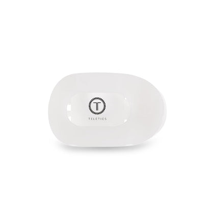 Teleties Medium Flat Round Clip in Coconut White front view