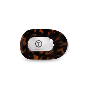 Teleties Medium Flat Round Clip in tortoise colour front view