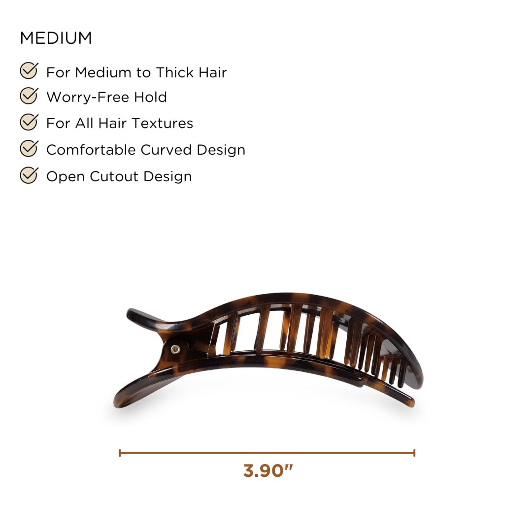 Teleties Medium Flat Round Clip showcasing bendable teeth