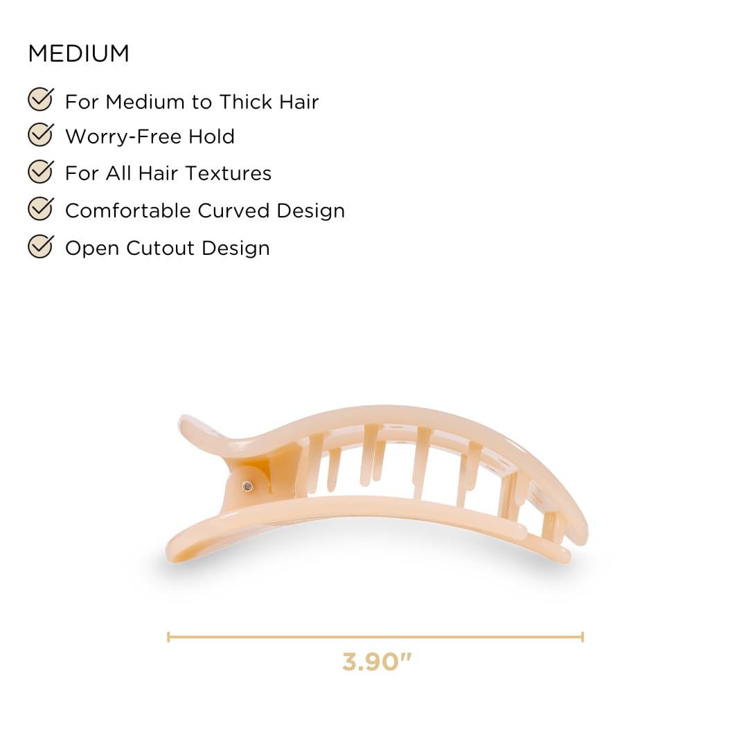 Teleties Medium Flat Round Clip side view showing teeth