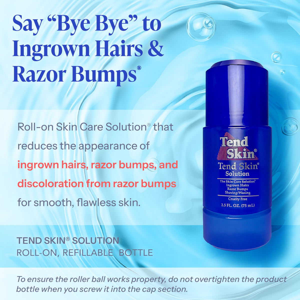 Tend Skin Roll-On Solution packaging details