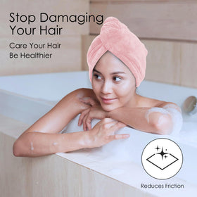 TENSTARS Hair Towel Wrap being used by a woman after shower