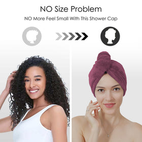 TENSTARS Hair Towel Wrap displayed on a bathroom counter