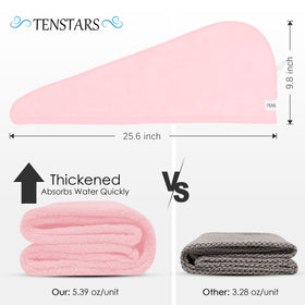 TENSTARS Hair Towel Wrap displayed with hair care products