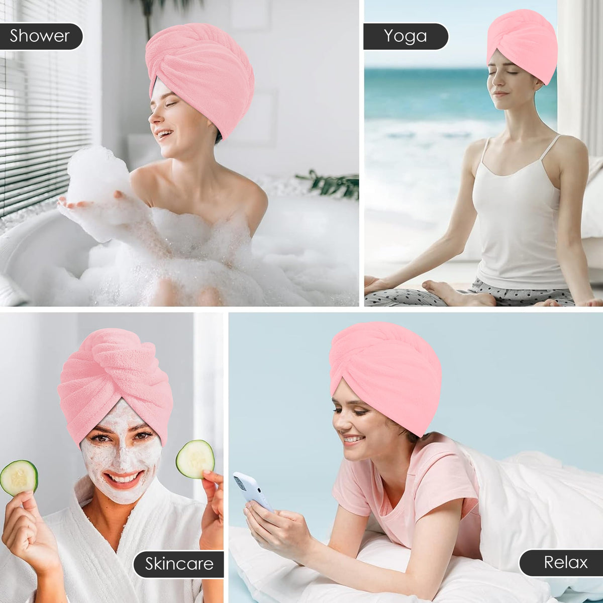 TENSTARS Hair Towel Wrap folded neatly