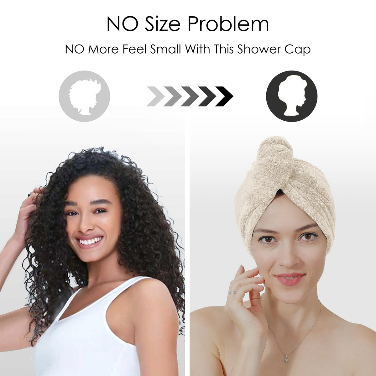 TENSTARS Hair Towel Wrap folded showing soft texture