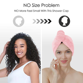 TENSTARS Hair Towel Wrap in use after shower