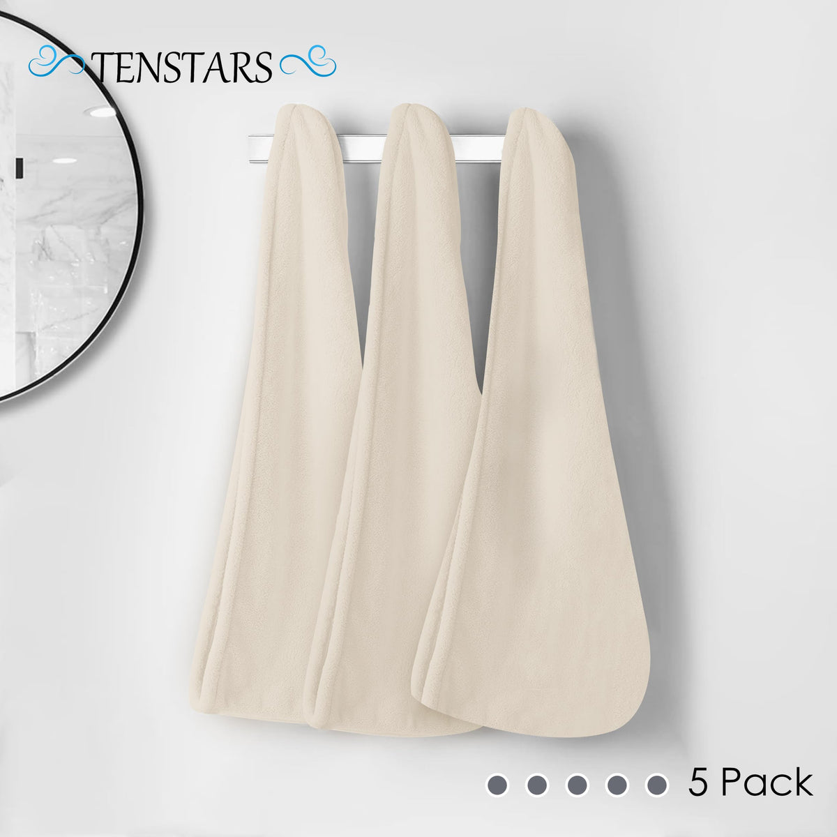 TENSTARS Hair Towel Wrap in use at home