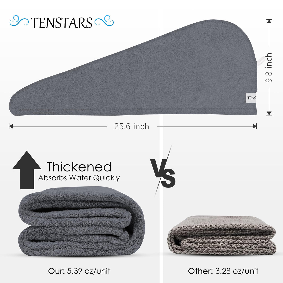 TENSTARS Hair Towel Wrap in use at the beach