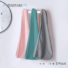 TENSTARS Hair Towel Wrap set of five in different colours