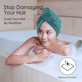 TENSTARS Hair Towel Wrap showing elastic loop design
