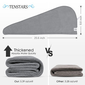 TENSTARS Hair Towel Wrap showing elastic loop design