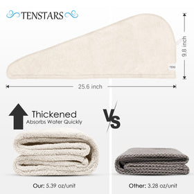 TENSTARS Hair Towel Wraps in various colours laid out