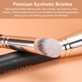 TEOYALL angled brush showing high-quality synthetic fibers
