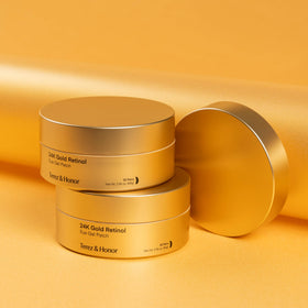 TEREZ & HONOR eye patches alongside other skincare products