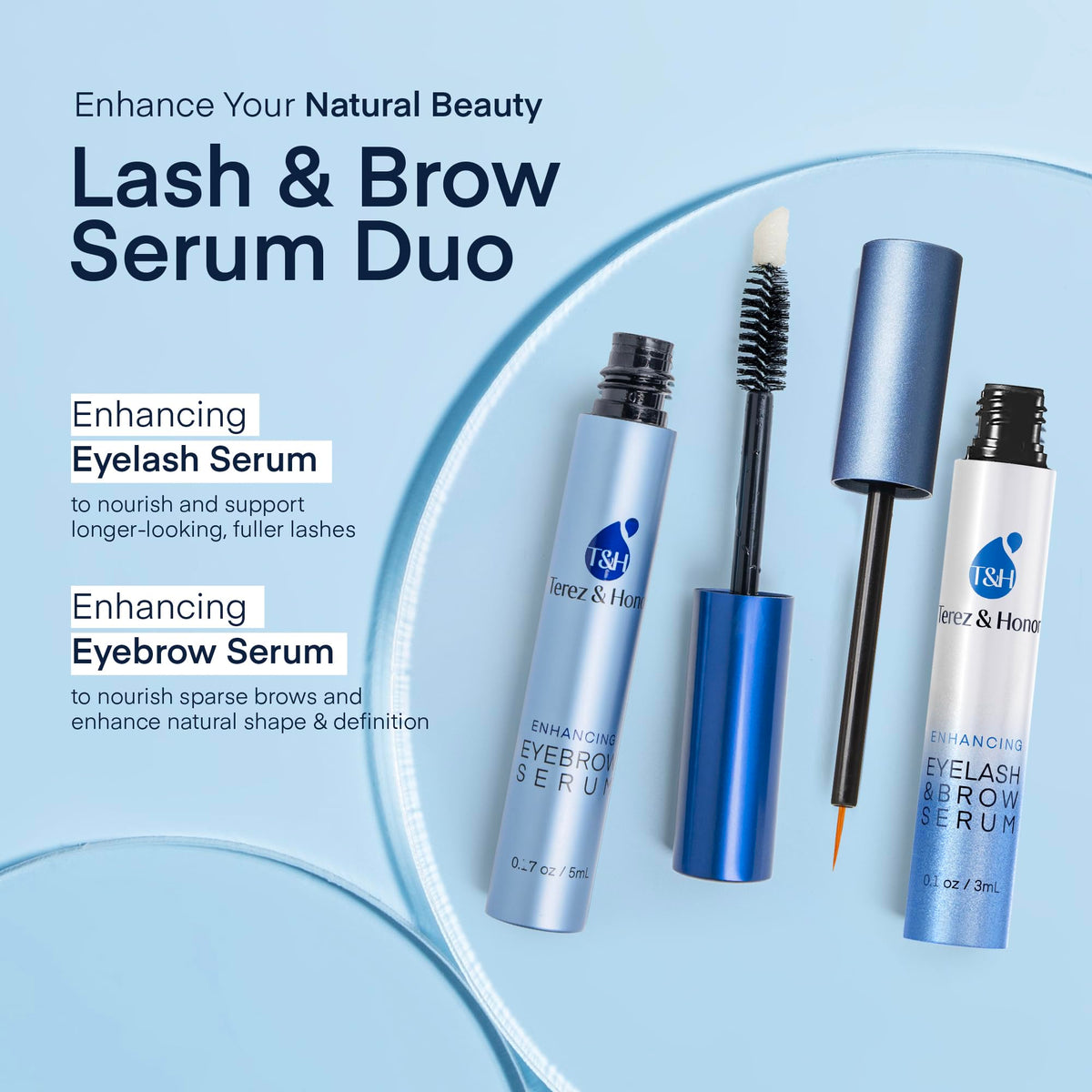 TEREZ & HONOR Eyelash and Eyebrow Serum Duo Pack packaging