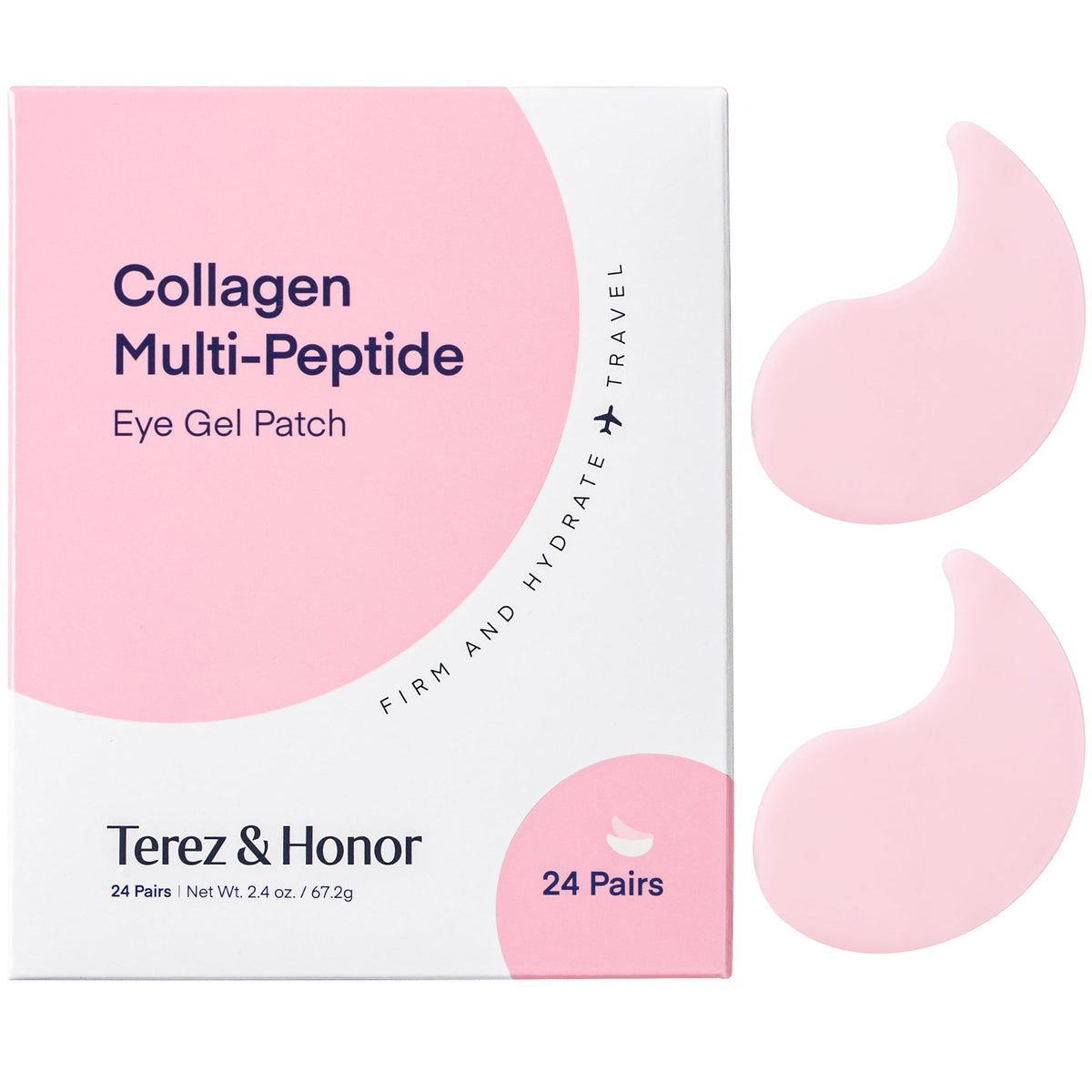 TEREZ & HONOR Peptide Collagen Hydrogel Eye Patches front view packaging
