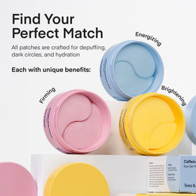 TEREZ & HONOR Peptide Collagen Under Eye Patches on a vanity