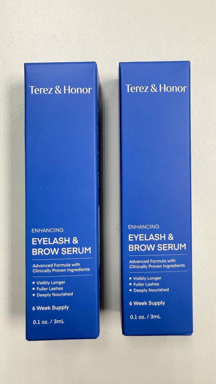 TEREZ & HONOR serum with a floral background