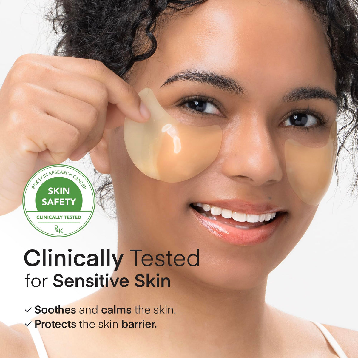 TEREZ & HONOR Vitamin C Eye Patches application on model