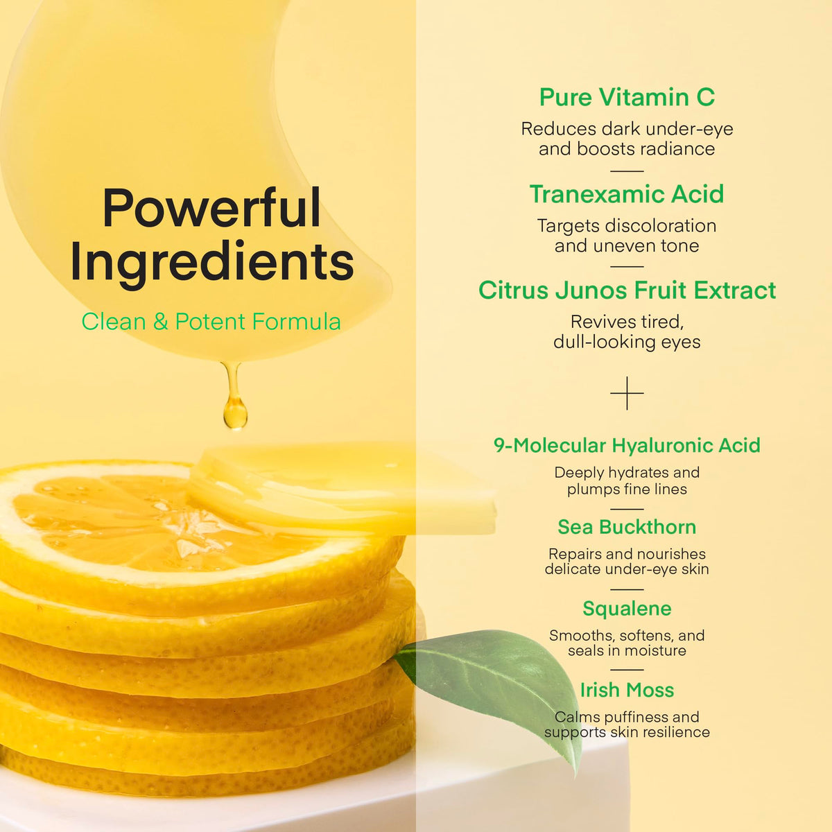 TEREZ & HONOR Vitamin C Eye Patches displayed with other skincare products